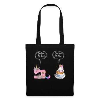 Nähmaschine Sew Lovers Coffee Lover She Loves Me - Stoffbeutel - Schwarz - Vorne