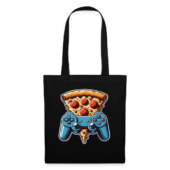 Pizza Gaming Gamer - Stoffbeutel - Schwarz - Vorne
