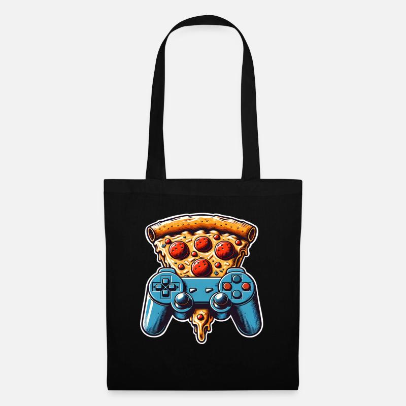Pizza Gaming Gamer - Stoffbeutel - Schwarz