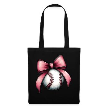 Coquette Bow Joueur de Baseball Equipe Fête des Mères - Sac en tissu - noir - Devant