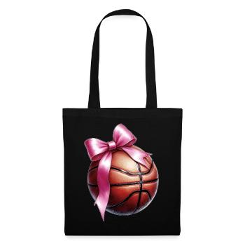 Coquette noeud basketteur Basketteur Fête des Mères Rose - Sac en tissu - noir - Devant