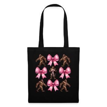 Coquette Bow Bigfoot Sasquatch Yeti Pink - Tote Bag - black - Front