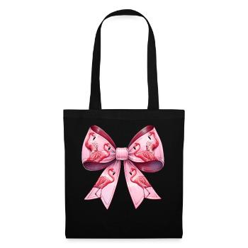 Coquette Schleife Flamingo Muttertag Muster Rosa - Stoffbeutel - Schwarz - Vorne