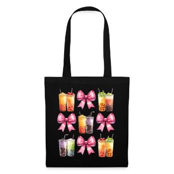 Coquette Bow Boba Tea Bubble Tea Mothers Day - Tote Bag - black - Front