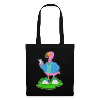 Flamingo Smartphone - Stoffbeutel - Schwarz - Vorne
