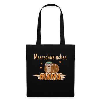 Maman cochon d’Inde avec cœur - Sac en tissu - noir - Devant
