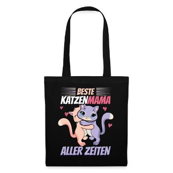 Beste Katzenmama Aller Zeiten Lustige Katzen - Stoffbeutel - Schwarz - Vorne