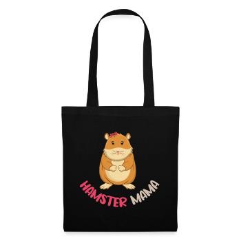Liebevolle Hamster Mama Illustration - Stoffbeutel - Schwarz - Vorne
