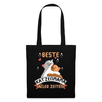 Beste Katzenmama Aller Zeiten Liebevolle Umarmung - Stoffbeutel - Schwarz - Vorne