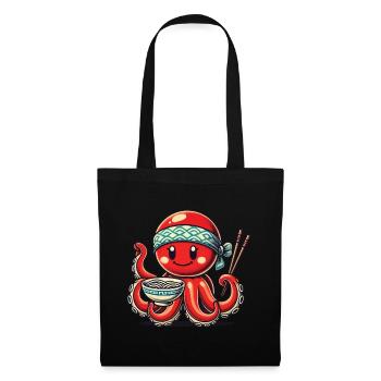 Japanisch Ramen Nudeln Anime Oktopus - Stoffbeutel - Schwarz - Vorne