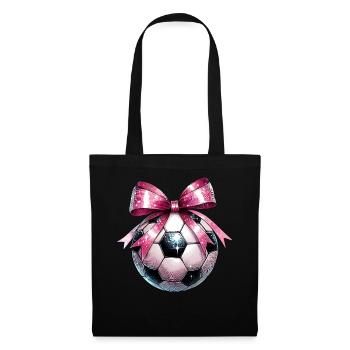 Coquette Bogen Fußball Disco Ball Mütter Tag Rosa - Stoffbeutel - Schwarz - Vorne