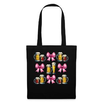 Bière artisanale Coquette Bow Brasserie de la fête des mères - Sac en tissu - noir - Devant