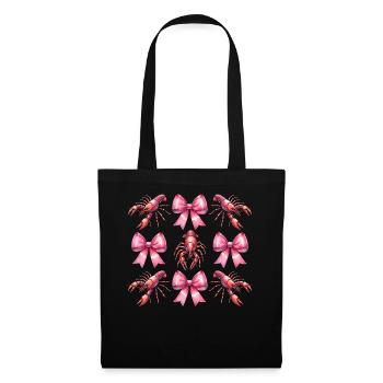Coquette Bogen Langusten Flusskrebs Muttertag Rosa - Stoffbeutel - Schwarz - Vorne