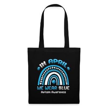 Autisme en avril We Wear Blue Awareness - Sac en tissu - noir - Devant