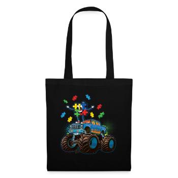 Autisme Puzzle Monster Truck Fun - Sac en tissu - noir - Devant