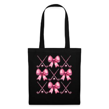 Coquette Bow Hockey sur gazon bâton balle fête des mères - Sac en tissu - noir - Devant