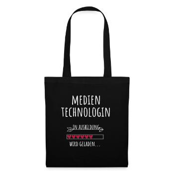 Medientechnologin Ausbildung Beruf Geschenk - Stoffbeutel - Schwarz - Vorne