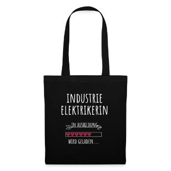 Industrieelektrikerin Ausbildung Beruf Geschenk - Stoffbeutel - Schwarz - Vorne