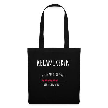 Keramikerin Ausbildung Beruf Geschenk - Stoffbeutel - Schwarz - Vorne