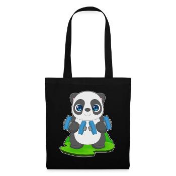 Panda Bodybuilder Dumbbell Bodybuilding - Tote Bag - black - Front
