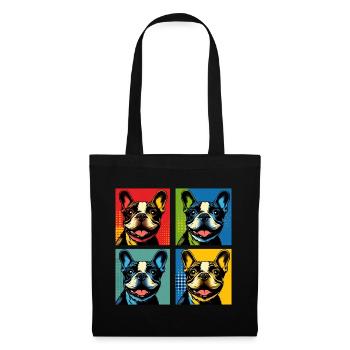 Frenchie Pop Art Bubbles, Pancake, Chonk, Nibbles - Tote Bag - black - Front