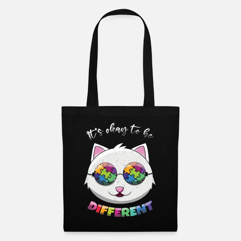 Chat autiste : il n’y a pas de mal à être différent - Sac en tissu - noir
