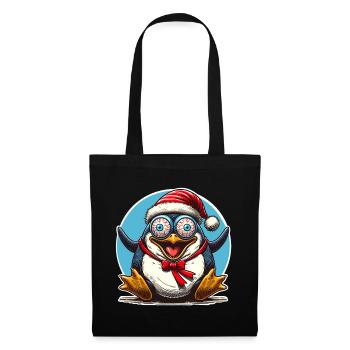 crazy Christmas penguin - Tote Bag - black - Front
