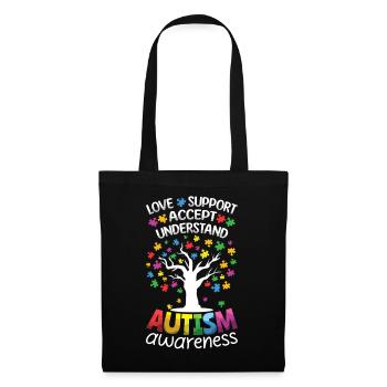 Autism Support Accept Understand Tree - Tote Bag - black - Front