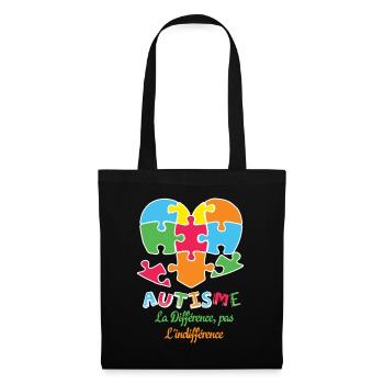 Autism La Différence, Pas L'indifférence Heart - Tote Bag - black - Front