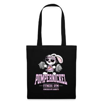 Pumpernickel Mädchen Hase Fitness Kraftsport - Stoffbeutel - Schwarz - Vorne
