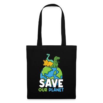 Sauvez notre planète - Motivation pour le Jour de la Terre - Sac en tissu - noir - Devant