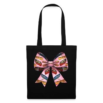 Coquette Bow Canoë Canoë Bateau Motif de Pagayage - Sac en tissu - noir - Devant