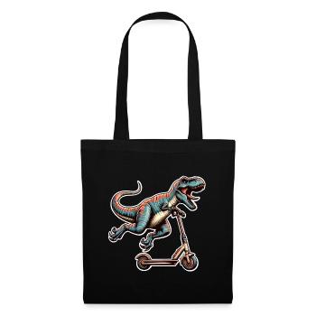 Tretroller E-Scooter E-Roller T Rex Dino Scooter - Stoffbeutel - Schwarz - Vorne