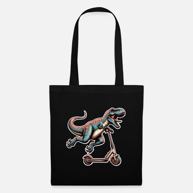 Tretroller E-Scooter E-Roller T Rex Dino Scooter - Stoffbeutel - Schwarz