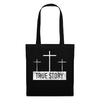 Ostern True Story Kreuz Symbolik - Stoffbeutel - Schwarz - Vorne