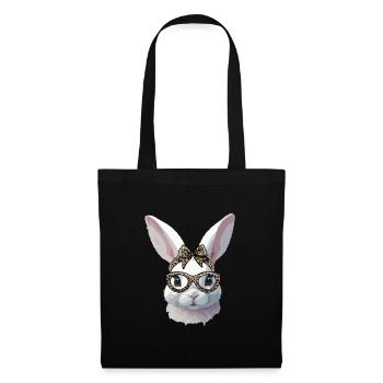 Easter bunny with glasses and bow - Tote Bag - black - Front
