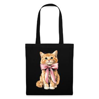 Coquette Bow Orange Cat Tabby Cat - Tote Bag - black - Front