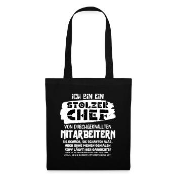 EIN STOLZER CHEF VON DURCHGEKNALLTEN MITARBEITERN - Stoffbeutel - Schwarz - Vorne
