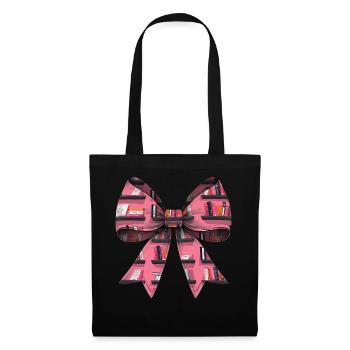 Coquette Bow Librarian Library Books Pattern - Tote Bag - black - Front