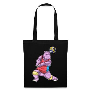 hippopotamus volleyball player volleyball - Tote Bag - black - Front