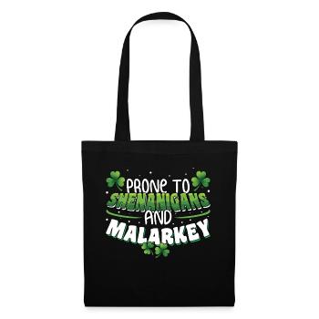 St Patricks Day Prone To Shenanigans And Malarkey - Tote Bag - black - Front