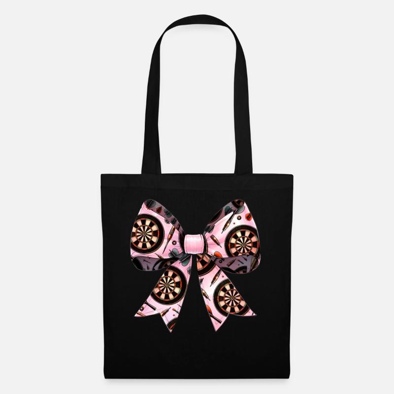 Coquette Bow Darts Player Dartboard Pattern - Tote Bag - black