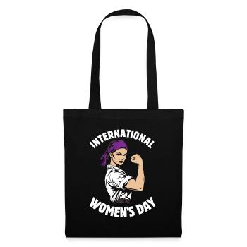 Journée internationale de la femme - Cadeau - Sac en tissu - noir - Devant