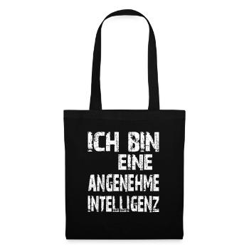 KI Spruch Ich bin eine angenehme Intelligenz - Stoffbeutel - Schwarz - Vorne
