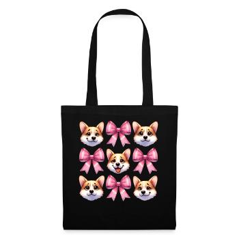 Coquette Bow Corgi Dog Mom Pink Bow Mom - Tote Bag - black - Front