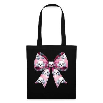 Coquette Bow Poodle Dog Mom Pattern Pink - Tote Bag - black - Front