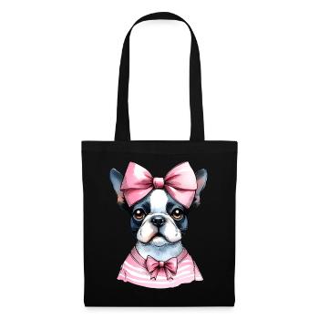Coquette Bow Boston Terrier Dog Mom Pink - Tote Bag - black - Front