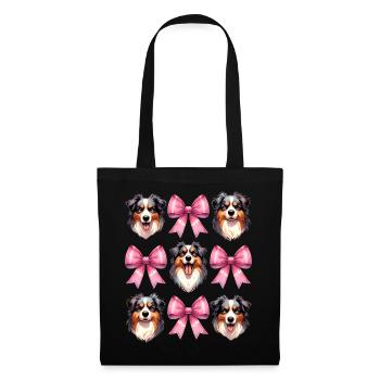 Coquette Bow Australian Shepherd Dog Mom Pink - Stoffbeutel - Schwarz - Vorne