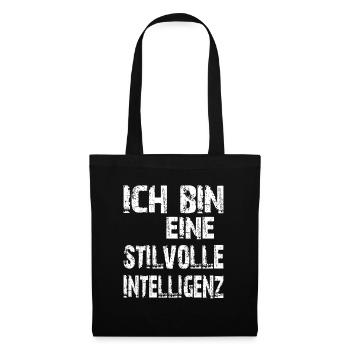 KI Spruch Ich bin eine stilvolle Intelligenz - Stoffbeutel - Schwarz - Vorne