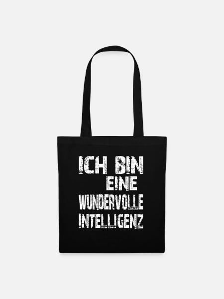 KI Spruch Ich bin eine wundervolle Intelligenz - Stoffbeutel - Schwarz